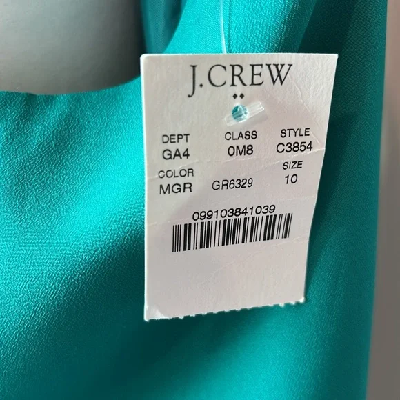 New J. Crew Factory Emerald Green Twist Back Racerback Shift Tank Dress Size 10 - Picture 6 of 8